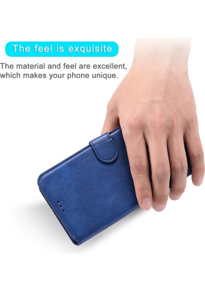 Samsung Galaxy S21 Fe-Mavi Stand Stand With Scraction Deri Cüzdan Cep Telefon Kılıfı (Yurt Dışından)