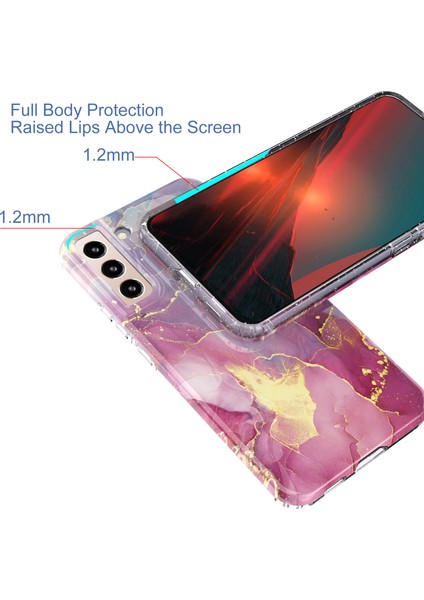 Galaxy S22 5g GW18 Yumuşak Tpu Imd Şık Desen Anti-Fall Phone Case Mermer B. (Yurt Dışından) modelleri
