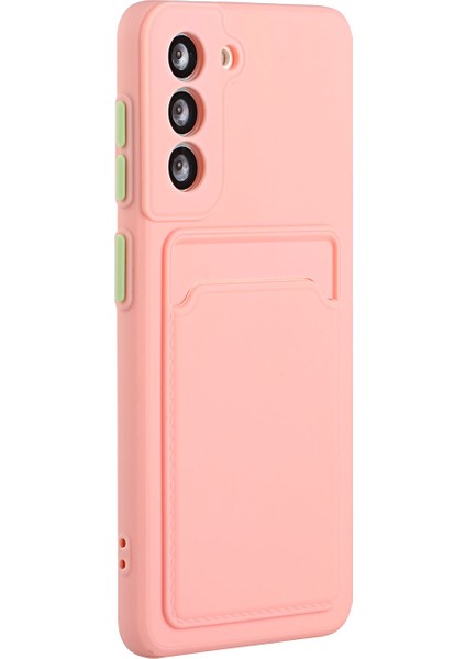 Damla Geçirmez Kart Tutucu Tasarımı Samsung Galaxy S21 Fe-Pink Için Esnek Tpu Telefon Kılıfı Kapak (Yurt Dışından)