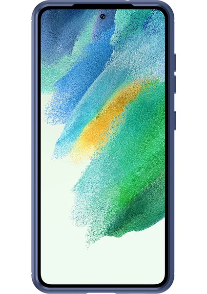 Samsung Galaxy S21 Fe 5G/S21 Fan Edition, 1.8mm Fırçalanmış Yüzey Karbon Fiber Doku Yumuşak Arka Koruyucu Kapak-Mavi Için Isı Dağılması Tpu Kasası (Yurt Dışından)