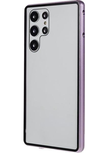 Samsung Galaxy S22 Ultra 5g Tam Koruma Telefon Kılıfı Çift Taraflı Temperli Cam+Kilit Light Mor ile Manyetik Metal Frame Kılıf (Yurt Dışından) modelleri
