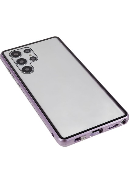 Samsung Galaxy S22 Ultra 5g Tam Koruma Telefon Kılıfı Çift Taraflı Temperli Cam+Kilit Light Mor ile Manyetik Metal Frame Kılıf (Yurt Dışından) indirimleri