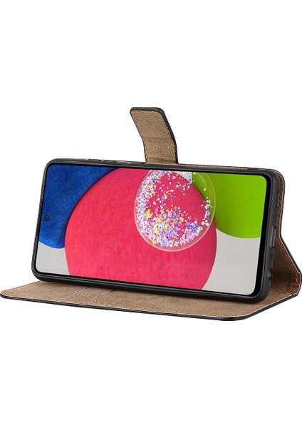 Samsung Galaxy A52S Için 5g/galaxy A52 4g/5g Telefon Koruma Koruma Koruma Karşı Parçası Önleyici Gerçek Deri Cüzdan Stand Tasarım Şok Geçirmez Flip Telefon Kapağı Stand Telefon Kabuğu (Yurt Dışından) modelleri