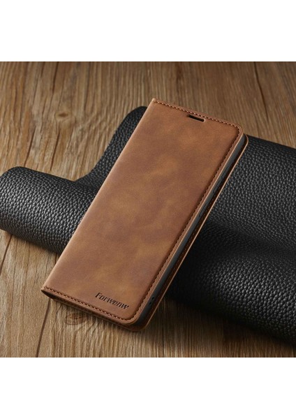 Samsung Galaxy A33 5g Fantasy Serisi Için Cilt Touch Seri Şok Geçirmez Anti-Sracratch Pu Deri Deri Stand Cüzdan Tarzı Telefon Kahverengi (Yurt Dışından)
