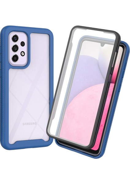 Samsung Galaxy A53 5g Için Pc+Tpu Hibrid Telefon Kılıfı, Pet Screen Koruyucu-Dark Mavi ile Tam Kaplama Tasarım (Yurt Dışından)
