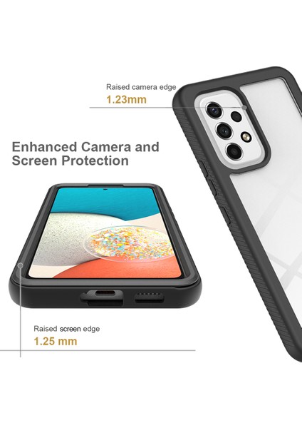 Samsung Galaxy A53 5g Için Pc+Tpu Hibrid Telefon Kılıfı, Pet Screen Koruyucu-Dark Mavi ile Tam Kaplama Tasarım (Yurt Dışından)