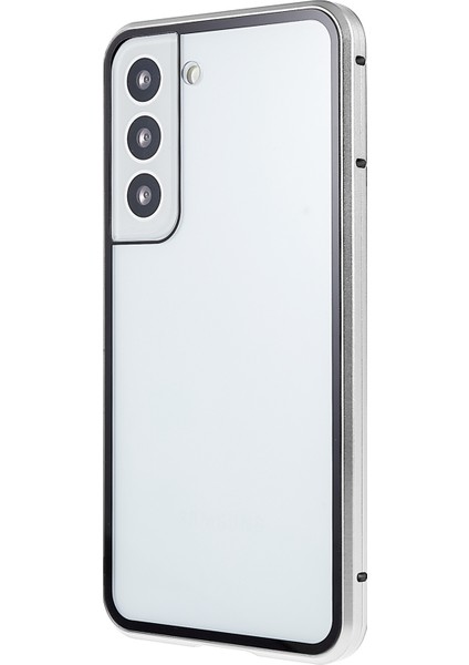 Samsung Galaxy S22 Için 5g 360 Derece Tam Koruma Telefon Kılıfı Metal Tampon+Çift Taraflı Temperli Cam Anti-Güz Anti Kabuğu Manyetik Kapanma Silver (Yurt Dışından) modelleri