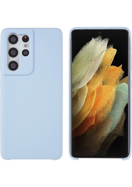 Samsung Galaxy S21 Ultra 5g Cep Telefonu Kapağı Katı Hal Silikon Cep Telefonu Koruyucusu Baby Mavi (Yurt Dışından)