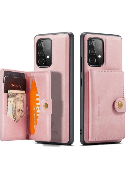 Samsung Galaxy A53 5g Için Kabuk Çıkarılabilir 2-1 Arada Cüzdan Kickstand Tasarım Deri Kaplamalı Tpu Telefon Kılıfı Altın (Yurt Dışından)