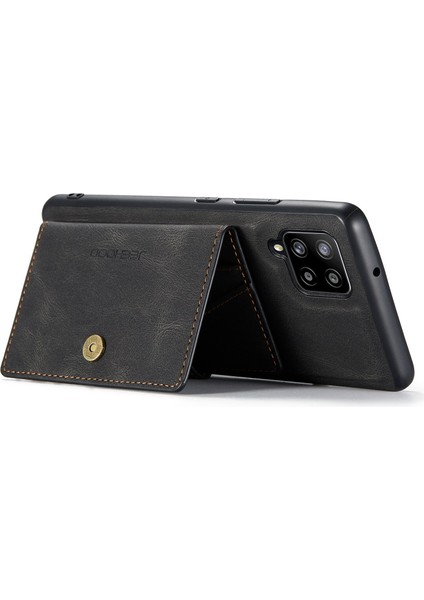 Samsung Galaxy A22 4g (Ab Versiyonu) Çıkarılabilir Cüzdan Deri Kaplamalı Tpu Arka Kapak Kickstand Telefon Vaka Black (Yurt Dışından)