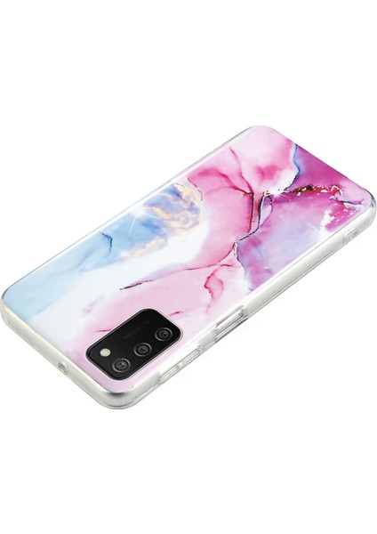 Samsung Galaxy A02S (164.2X75.9X9.1MM) Esnek Tpu Telefon Geri Kapağı Imd Mermer Desen Şok Geçirmez Vaka-Pembe/mavi (Yurt Dışından) fiyatları