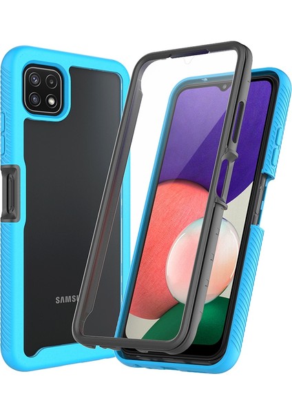 Samsung Galaxy A22 5g (Ab Versiyonu) 3'ü 1 Arada Tam Kapsama Telefon Kılıfı Pc+Pet Ekran Koruyucusu ile Tpu Hibrid Kapak (Yurt Dışından)