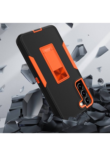 Samsung Galaxy S22+5G Hard Pc+Yumuşak Tpu Hibrid Telefon Kapağı Entegre Kickstand Araba Montajı Metal Sac Vaka Sapfire/koyu Mavi (Yurt Dışından)