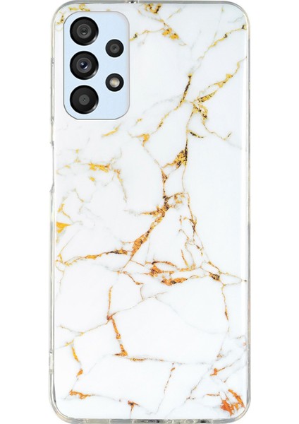 Samsung Galaxy A52 4G/A52 5G/A52S 5g Imd Tpu Tpu Tpu Geri Kapak Bırak-Kötü Mermer Desen Kılıf Vaka-Beyaz (Yurt Dışından)