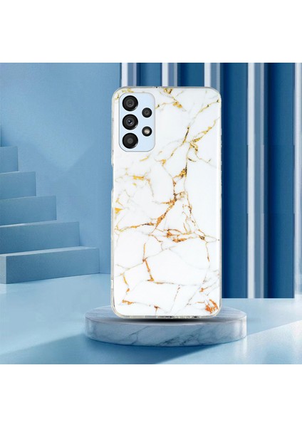 Samsung Galaxy A52 4G/A52 5G/A52S 5g Imd Tpu Tpu Tpu Geri Kapak Bırak-Kötü Mermer Desen Kılıf Vaka-Beyaz (Yurt Dışından)