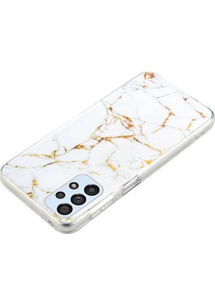 Samsung Galaxy A52 4G/A52 5G/A52S 5g Imd Tpu Tpu Tpu Geri Kapak Bırak-Kötü Mermer Desen Kılıf Vaka-Beyaz (Yurt Dışından)