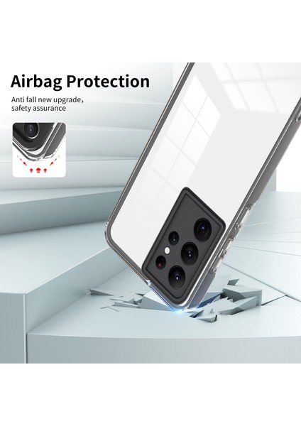 Samsung Galaxy S22 Ultra 5g Damla Geçirmez Tpu Telefon Kılıfı ile Renkli Çerçeveli Kamera Lens Koruma-Black ile Kırpma Anti Cep Telefonu Kapağı (Yurt Dışından) modelleri