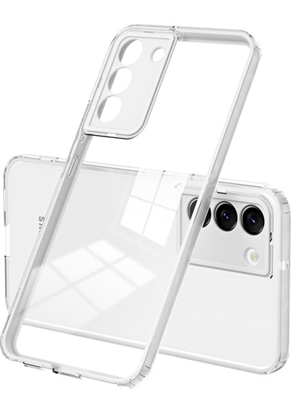 Samsung Galaxy S22+5G Şeffaf Damla Geçirmez Tpu Telefon Kılıfı Kamera Lens Koruma-Beyaz (Yurt Dışından)