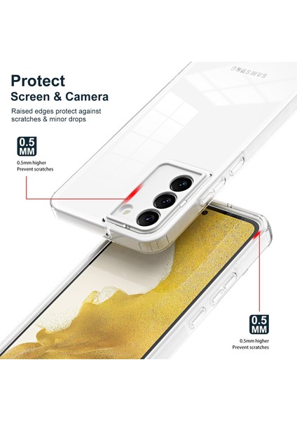 Samsung Galaxy S22+5G Şeffaf Damla Geçirmez Tpu Telefon Kılıfı Kamera Lens Koruma-Beyaz (Yurt Dışından) fiyatları