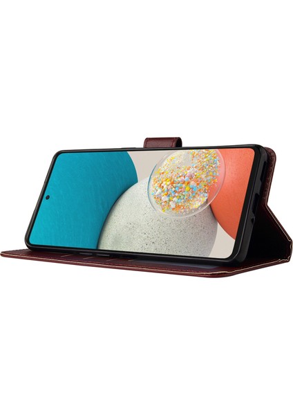 Samsung Galaxy A53 Için 5g Şok Geçirmez Pu Deri Katlanabilir Stand Kılıfı Folio Flip Telefon Cüzdan Kapak Kırmızısı (Yurt Dışından) modelleri
