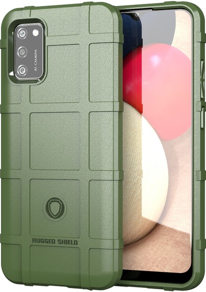 Samsung Galaxy A02S (164.2X75.9X9.1MM)/GALAXY A02S (166.5X75.9X9.2MM) Için Şok Geçirmez Sağlam Kare Izgara Dokusu Tpu Telefon Kapağı (Yurt Dışından)