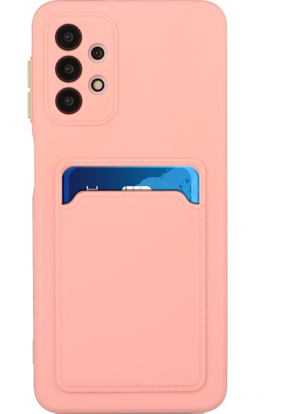 Samsung Galaxy A32 4g-Pink Için Kart Tutucu Kapağı ile Damla Dayanıklı Yumuşak Tpu Telefon Kılıfı (Yurt Dışından)
