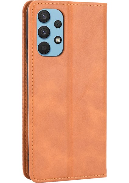 Samsung Galaxy A32 4g (Abd Sürümü) Için Manyetik Vintage Tarzı Telefon Kasası Cüzdan Standı Deri Kapak (Yurt Dışından)