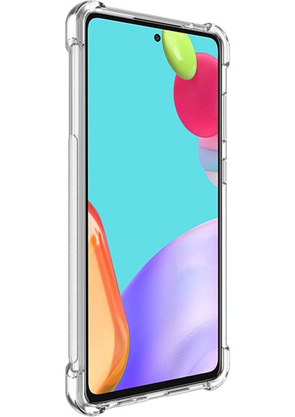 Samsung Galaxy A52 4G/5G/A52S Için Dört Köşe Hava Yastığı Şok Geçirmez Temiz Tpu Kapak+Ekran Filmi (Yurt Dışından)