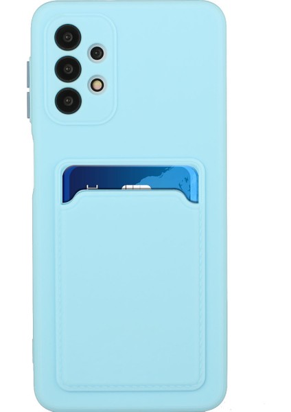 Samsung Galaxy A32 4g-Baby Mavi Için Kart Tutucu Kapağı ile Damla Dayanıklı Yumuşak Tpu Telefon Kılıfı (Yurt Dışından)