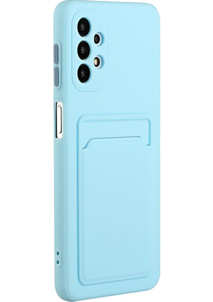 Samsung Galaxy A32 4g-Baby Mavi Için Kart Tutucu Kapağı ile Damla Dayanıklı Yumuşak Tpu Telefon Kılıfı (Yurt Dışından)
