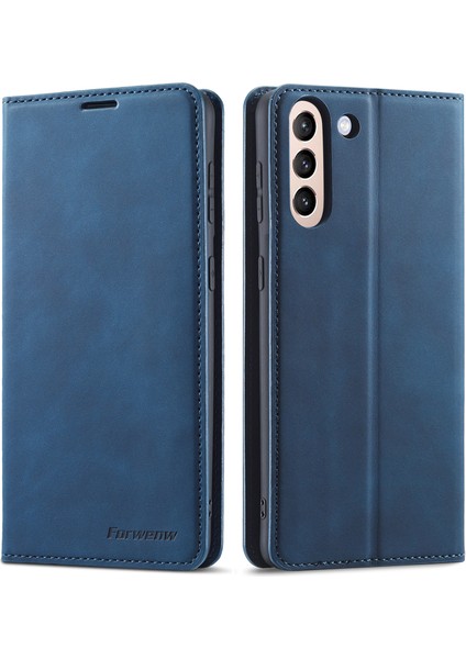 Samsung Galaxy S21 Fe-Blue Için Fantasy Serisi Skin Duygu Deri Kılıf (Yurt Dışından)