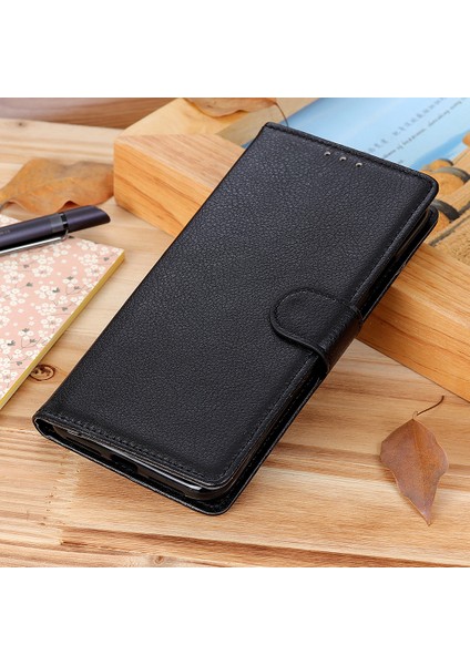 Samsung Galaxy A22 5g (Ab Versiyonu) Klasik Stil Litchi Doku Pu Deri Deri Cüzdan Cep Telefonu Case-Black (Yurt Dışından)