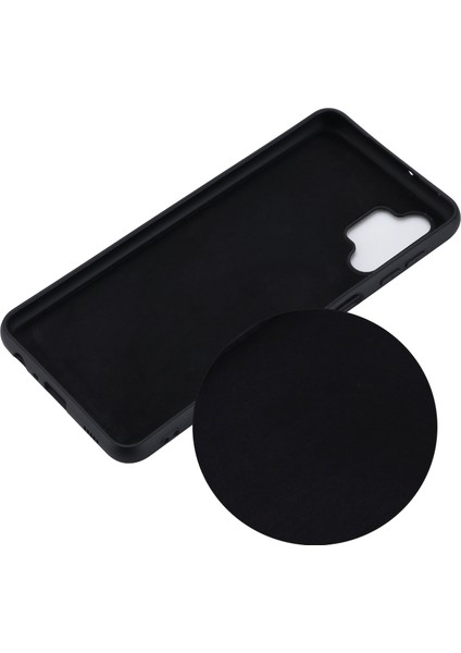 Samsung Galaxy A32 5G/M32 5g Slip Olmayan Sıvı Silikon Kılıf Yumuşak Mikrofiber Astar Şok Geçirmez Koruyucu Kapak Black (Yurt Dışından)