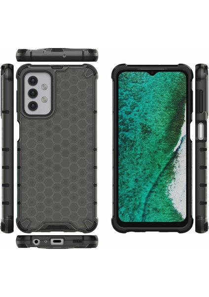 Samsung Galaxy A32 5g Petek Deseni Şok Geçirmez Tpu+Pc Combo Case-Black (Yurt Dışından)