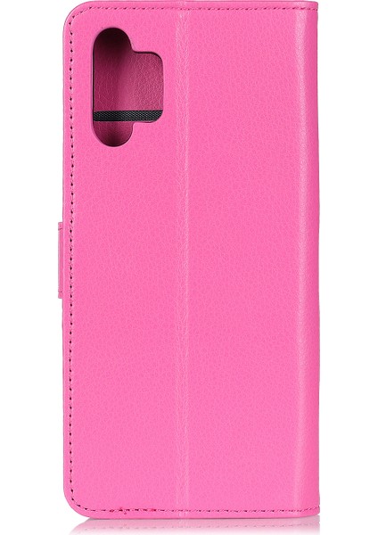 Folio Flip Tasarım Litchi Cilt Deri Telefon Kılıfı Samsung Galaxy A32 4g (Ab Versiyonu) Için Cüzdanlı Koruyucu Kabuk -Rose (Yurt Dışından)