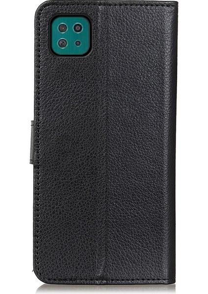 Samsung Galaxy A22 5g (Ab Versiyonu) Klasik Stil Litchi Doku Pu Deri Deri Cüzdan Cep Telefonu Case-Black (Yurt Dışından)