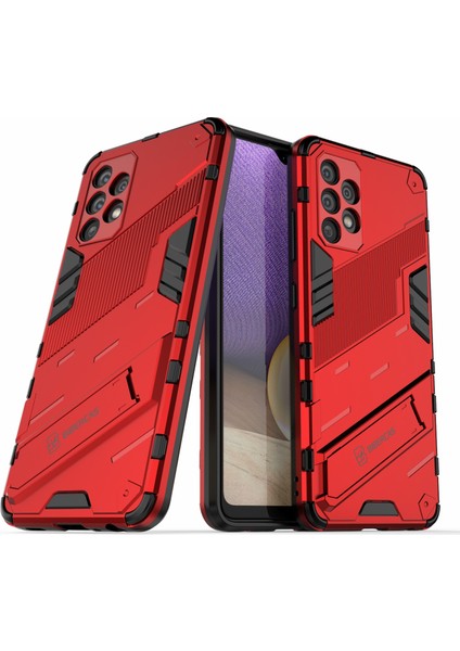 Samsung Galaxy A32 4g (Ab Versiyonu) Için Katlanır Kickstand ile Tam Vücut Ağır Hizmet Hibrit Sert Pc Yumuşak Tpu Şok Geçirmez Koruyucu Kapak (Yurt Dışından)