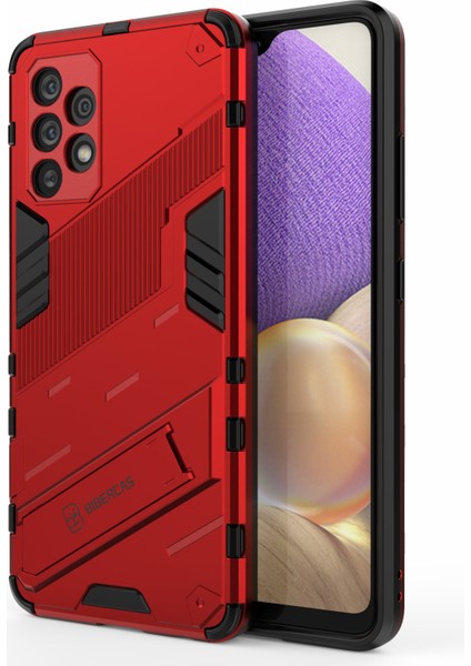 Samsung Galaxy A32 4g (Ab Versiyonu) Için Katlanır Kickstand ile Tam Vücut Ağır Hizmet Hibrit Sert Pc Yumuşak Tpu Şok Geçirmez Koruyucu Kapak (Yurt Dışından)