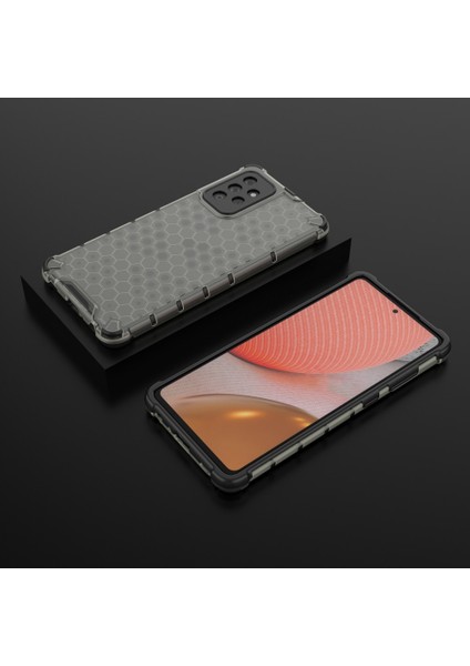 Samsung Galaxy A72 4g/5g Şok Geçirmez Tpu+Pc Hybrid Case-Black Için Petek Tasarım Telefon Kabuğu (Yurt Dışından) fırsatları