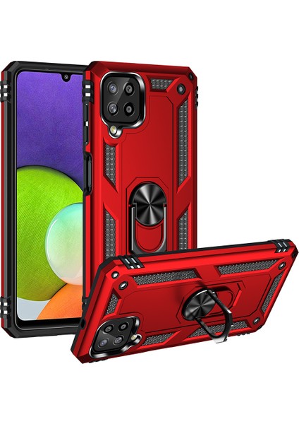 Samsung Galaxy A22 4g (Ab Versiyonu) Için Ring Kickstand ile Pc+Tpu Combo Hibrit Telefon Kabuğu Damla Dayanıklı Kapak (Yurt Dışından)