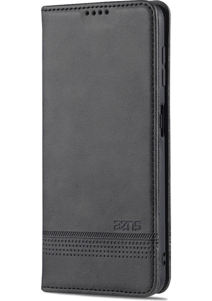 Samsung Galaxy A22 4g (Ab Versiyonu) Için Premium Pu Deri Otomatik Absorbed Manyetik Kapatma Stand Stand Stand Cüzdan Flip Kapak (Yurt Dışından)