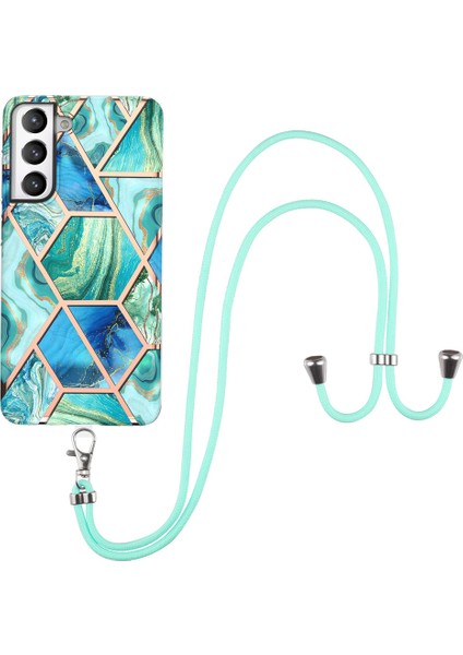 Yumuşak Esnek Tpu Ekleme Mermer Tarzı (2.0mm) Imd Elektrokaplama Koruyucu Koruma Koruyucu Kılıf Samsung Galaxy S21 Fe-Green Için (Yurt Dışından)