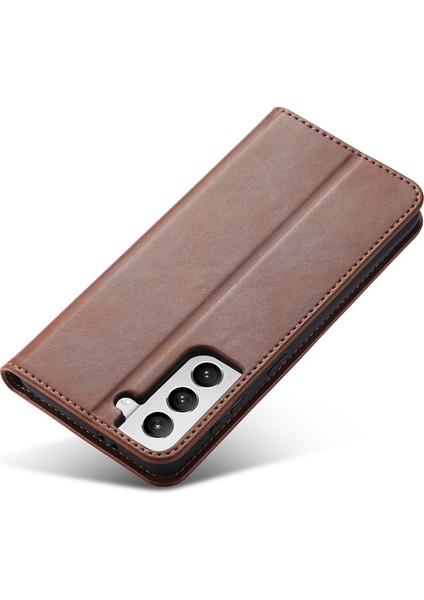 Samsung Galaxy S21 Fe-Coffee Için Otomatik Emilmiş Folio Stand Tasarım Deri Cüzdan Telefon Kılıfı (Yurt Dışından) indirimleri