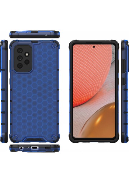 Samsung Galaxy A72 4g/5g Şok Geçirmez Tpu+Pc Hybrid Case-Mavi Için Petek Tasarım Telefon Kabuğu (Yurt Dışından) fiyatları