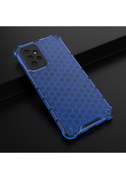 Samsung Galaxy A72 4g/5g Şok Geçirmez Tpu+Pc Hybrid Case-Mavi Için Petek Tasarım Telefon Kabuğu (Yurt Dışından) modelleri