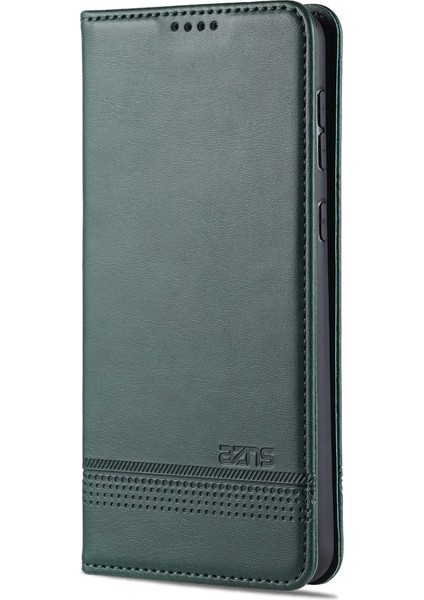 Samsung Galaxy A32 4g-Green Için Stand Cüzdan Otomatik Absorlanmış Manyetik Deri Kılıf (Yurt Dışından)