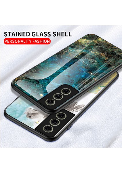 Çekmeye Dayanıklı Mermer Desen Lüks Sert Temperli Cam Arka Kapak Samsung Galaxy S21 Fe-Gold Siyah Mermer Için Telefon Kılıfı (Yurt Dışından) fırsatları