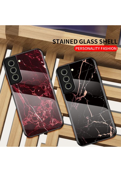 Çekmeye Dayanıklı Mermer Desen Lüks Sert Temperli Cam Arka Kapak Samsung Galaxy S21 Fe-Gold Siyah Mermer Için Telefon Kılıfı (Yurt Dışından) indirimleri