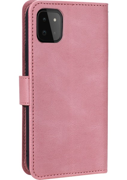 Samsung Galaxy A22 5g (Ab Versiyonu) Için Birleştirme Dikişli Pu Deri Kılıf Stand Koruyucu Kapak (Yurt Dışından)