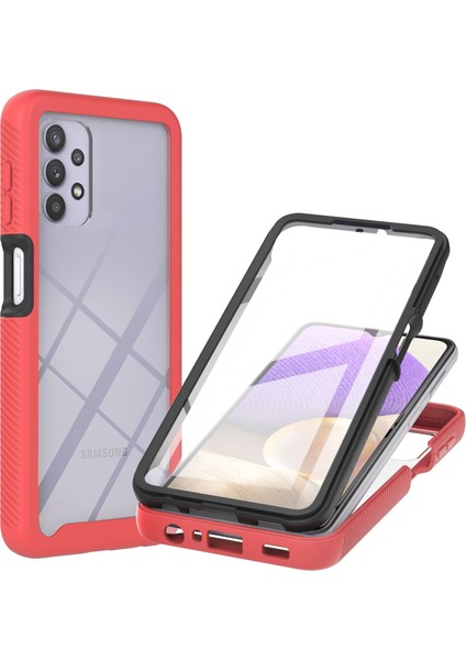 3 Tam Koruma Önleme Önleyici Pc+Tpu Koruyucu Kasa, Samsung Galaxy A32 5G/M32 5g-Kırmızı (Yurt Dışından)